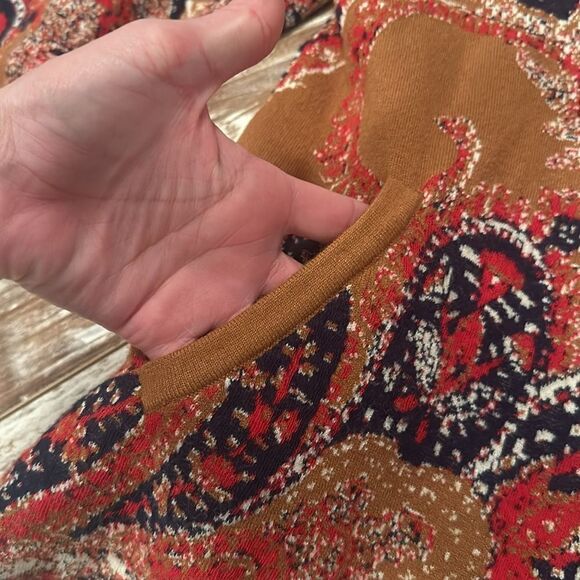 Moth Anthropologie Intarsia Paisley Boho Blazer Jacket Size Small - Picture 3 of 6